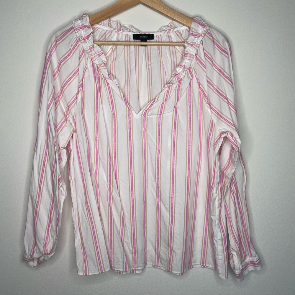 J. Crew | Tie-Front Ruffle Top - Picture 3 of 6